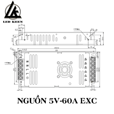 Bản vẽ nguồn 5V60A EXC loại mỏng