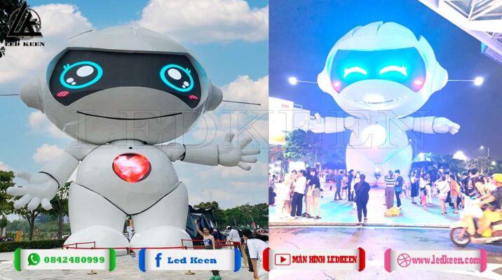 Màn hình led hiển thị mặt và trái tim robot Mascot